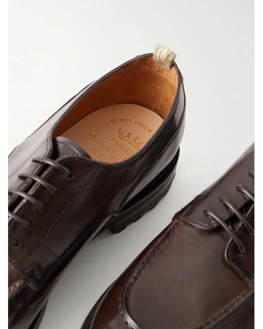 Officine Creative Brown Balata Flexi 001 Textured Leather Derby Shoes for men