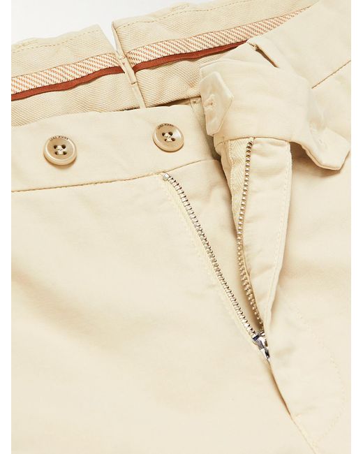Loro Piana Natural Pantaflat Slim-Fit Pleated Stretch-Cotton Trousers for men