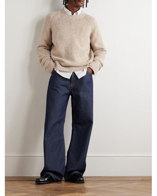 A.P.C. Natural Harris Flecked Merino Wool Sweater for men