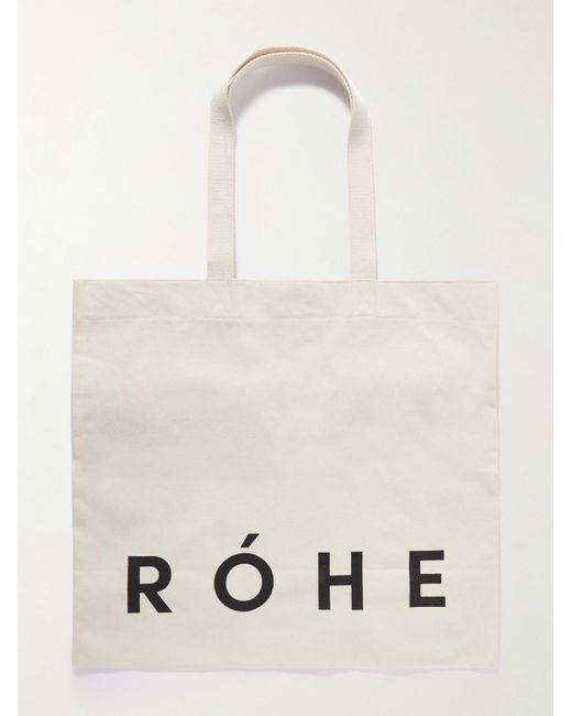 Rohe White Logo-print Cotton-canvas Tote Bag for men