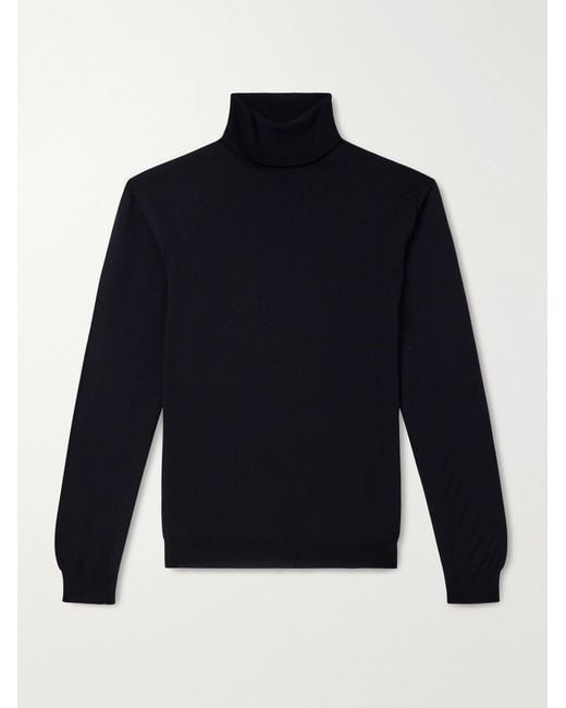 Slowear Blue Flexwool Rollneck Sweater for men