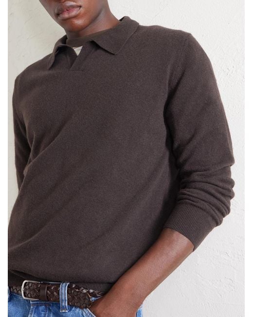 Altea Black Virgin Wool Polo Sweater for men