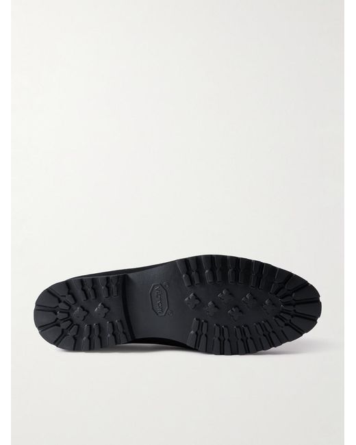 Majordome Black M08 Suede Penny Loafers for men