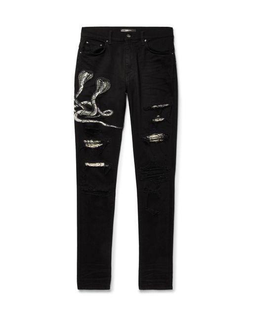 Amiri Snake Patch Jean in Black for Men | Lyst Canada