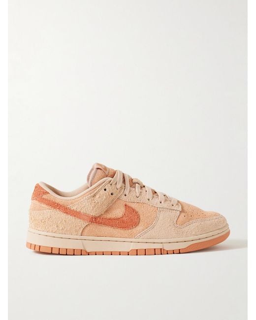 Nike Pink Dunk Low Brushed-suede Sneakers for men