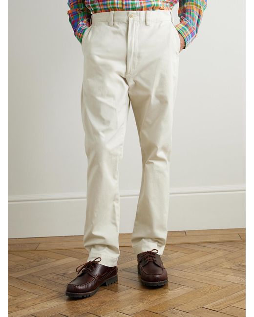 Polo Ralph Lauren Natural Straight-Leg Cotton-Twill Trousers for men