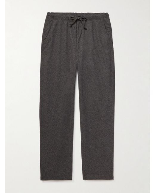 Orslow Gray New Yorker Straight-Leg Tweed Drawstring Trousers for men