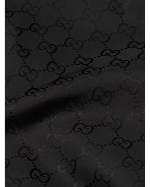 Gucci Black Logo-Jacquard Shell Hooded Jacket for men