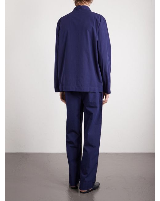 Tekla Blue Organic Cotton-poplin Pyjamas for men