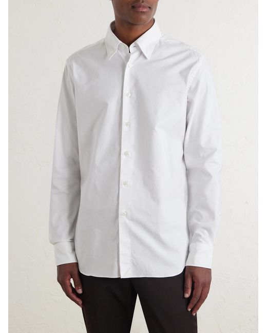 Slowear White Cotton Oxford Shirt for men