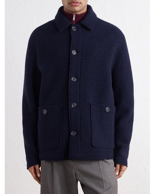 Valstar Blue Virgin Wool-Bouclé Jacket for men