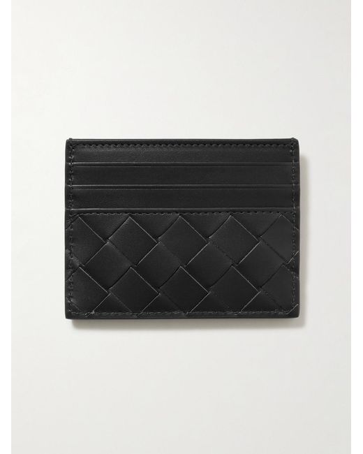 Bottega Veneta Black Intrecciato Leather Cardholder for men