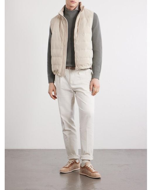 Brunello Cucinelli Gray Knitted Cotton Sweater for men