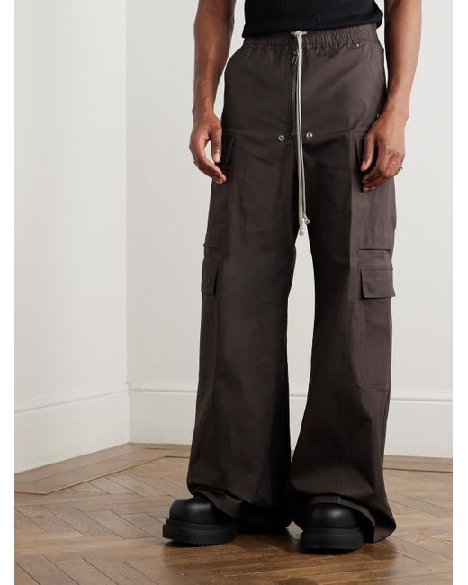 Rick Owens Belas weit geschnittene Cargohose aus Popeline aus einer Baumwollmischung mit Kordelzugbund in Gray für Herren