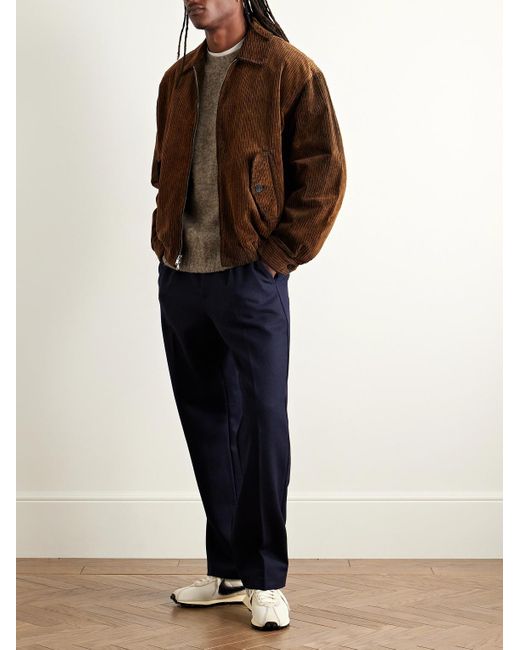 Drake's Natural Brushed Shetland Wool Sweater for men