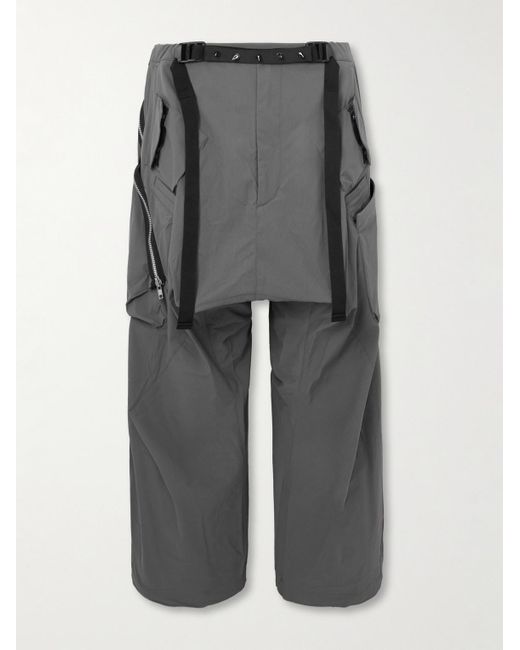 Acronym P30AL-E weit geschnittene Cargohose aus "Encapsulated Nylon"-Material mit Gürtel in Gray für Herren