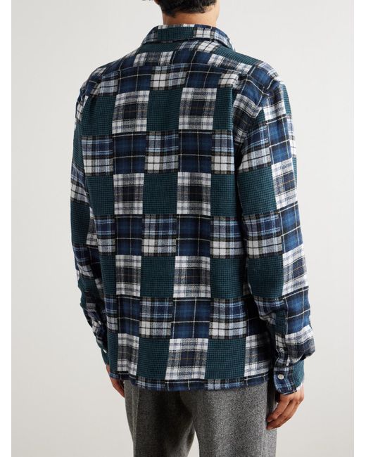 Hartford Patt Patchwork Hemd aus Baumwolle mit Karomuster in Blue für Herren