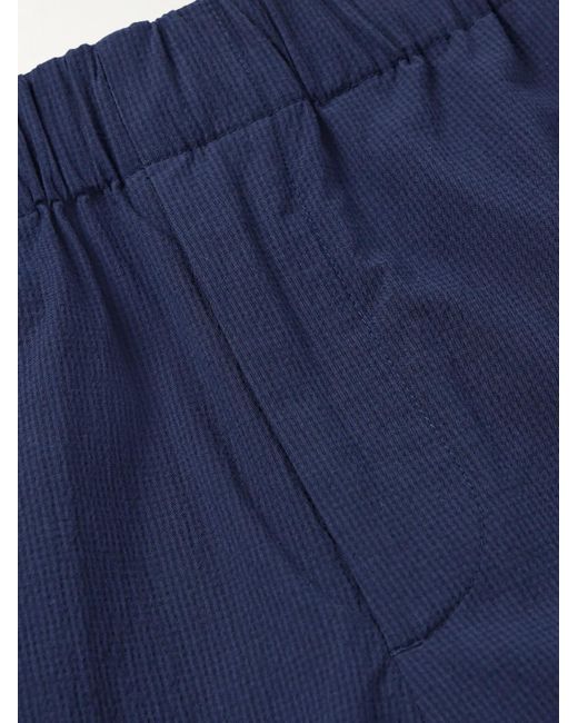 Pantaloni a gamba dritta in misto cotone seersucker di Club Monaco in Blue da Uomo