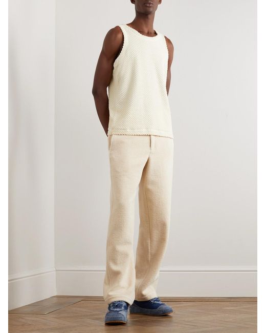Jacquemus Natural Straight-Leg Cotton-Terry Trousers for men