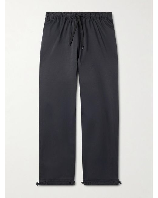 (w)taps Blue Straight-Leg Cropped Coolmax Drawstring Trousers for men