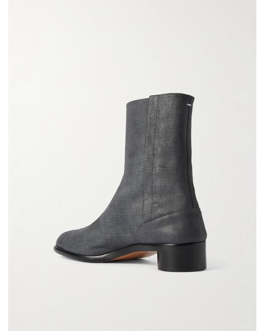 Maison Margiela Tabi Stiefel aus strukturiertem Leder mit geteilter Kappe in Blue für Herren