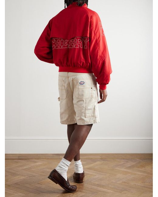 CHERRY LA Logo-Embroidered Shell Bomber Jacket for men