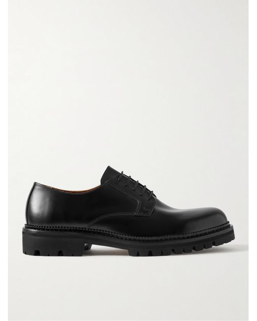 Mr P. Black Jacques Leather Derby Shoes for men