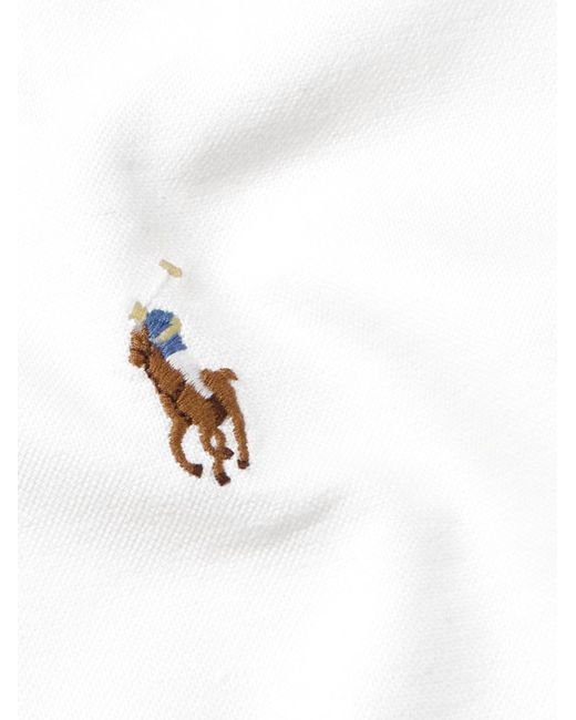 Polo Ralph Lauren White Button-down Collar Logo-embroidered Cotton Oxford Shirt for men