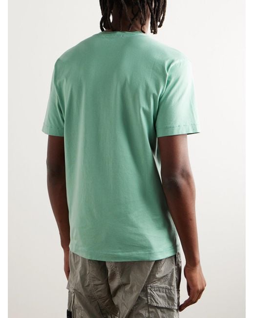 Stone Island T-Shirt aus Baumwoll-Jersey mit Logoapplikation in Green für Herren