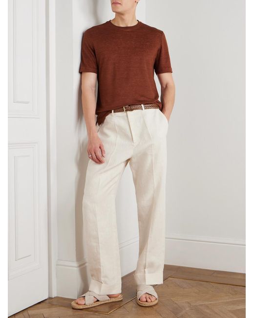 Zegna Red Oasi Linen T-shirt for men