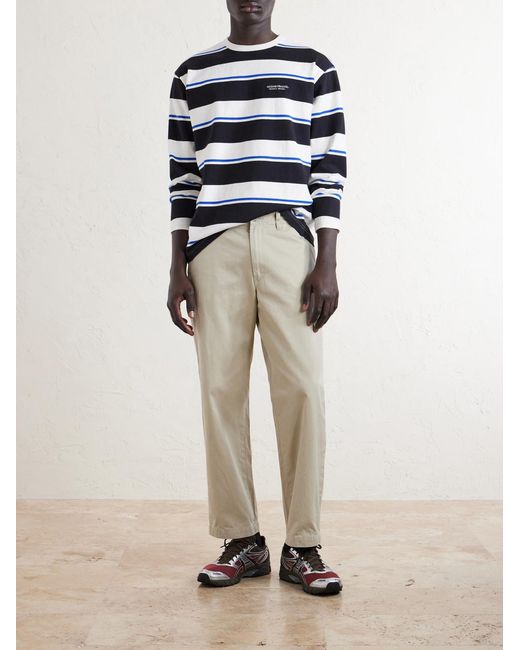 Neighborhood Blue Logo-Embroidered Striped Cotton-Jersey Sweater for men