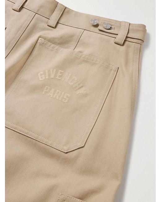 Givenchy Natural Wide-Leg Cotton-Canvas Cargo Trousers for men