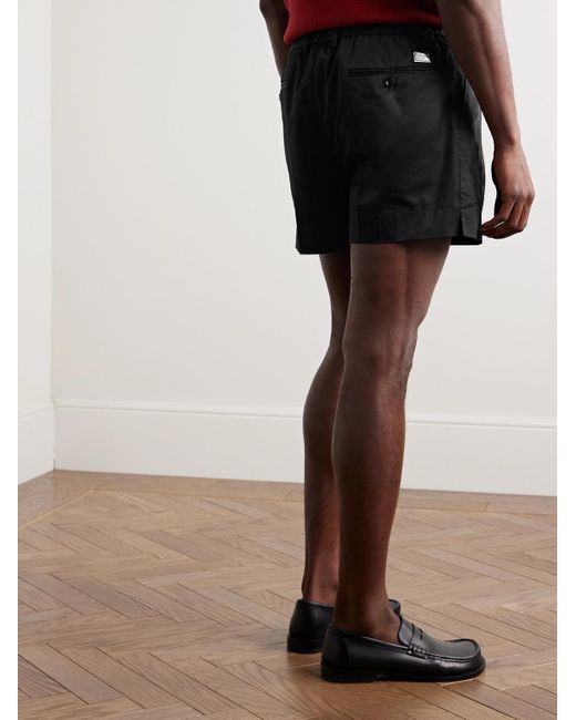 Dolce & Gabbana Schmal geschnittene Shorts aus Twill aus einer Baumwollmischung mit Falten in Black für Herren