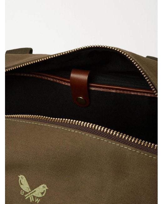 Bennett Winch Brown Weekender Leather-Trimmed Cotton-Canvas Holdall for men