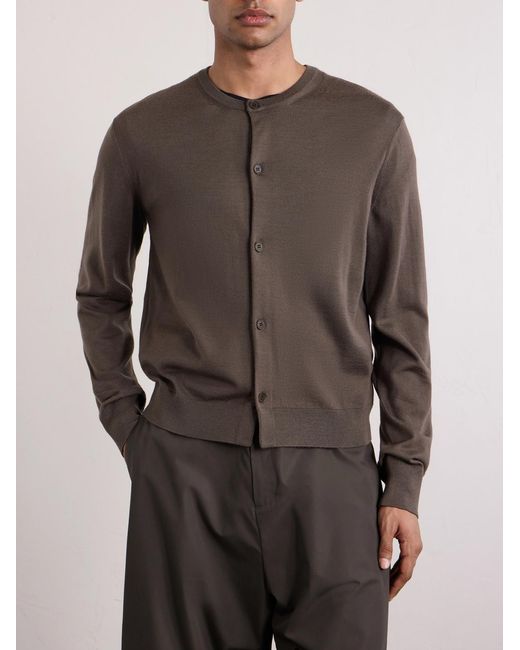 Amomento Green Wool Cardigan for men