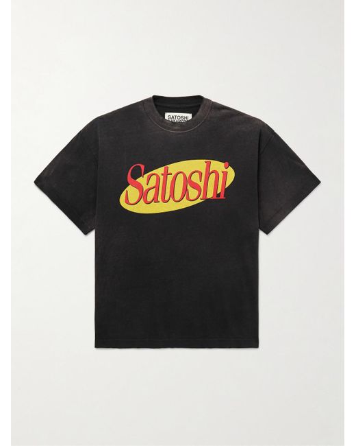 Satoshi Nakamoto Black Sitcom Logo-Print Cotton-Jersey T-Shirt for men