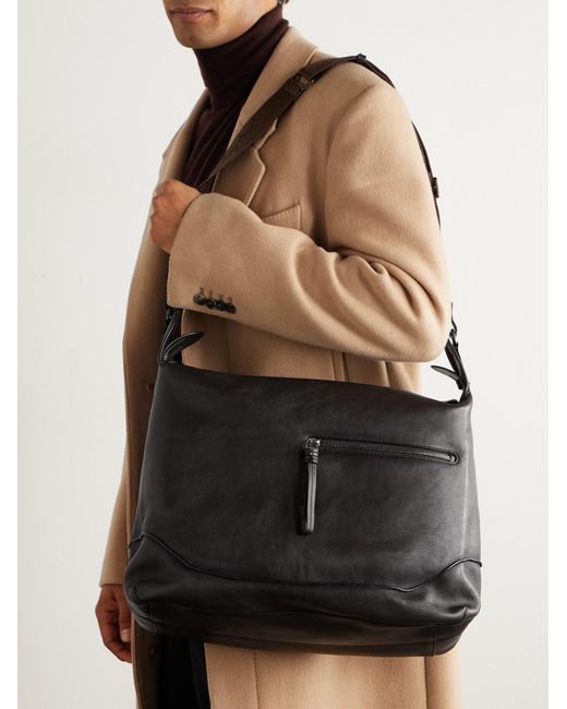 Berluti Black Un Jour Textured-Leather Messenger Bag for men
