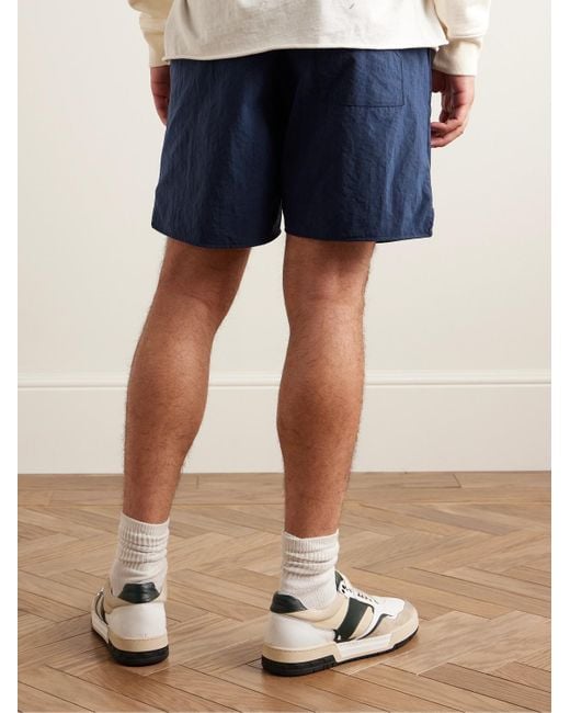 Rhude Gerade geschnittene Shorts aus Nylon mit Logoprint und Kordelzugbund in Blue für Herren