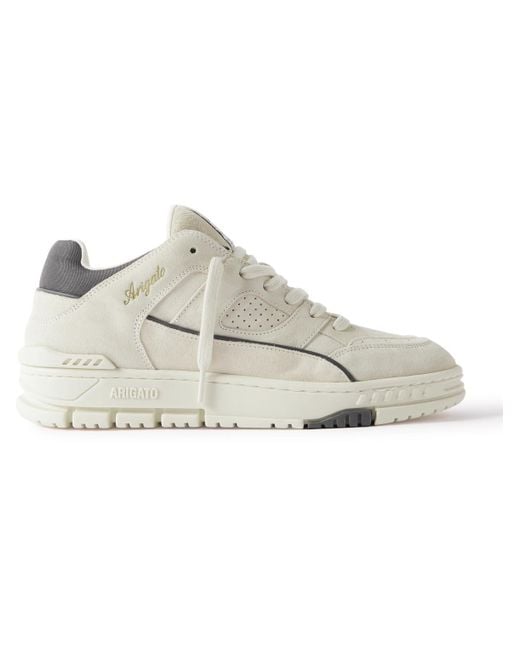 Axel Arigato White Area Lo Mesh-Trimmed Suede Sneakers for men