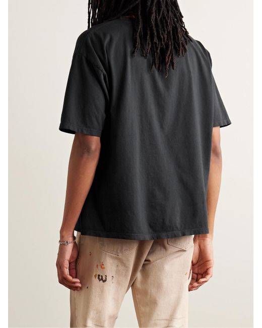 Rhude Black Dimora Logo-print Cotton-jersey T-shirt for men
