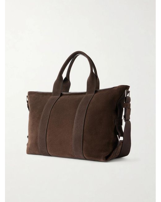 Metier Brown Racer Suede Tote Bag for men