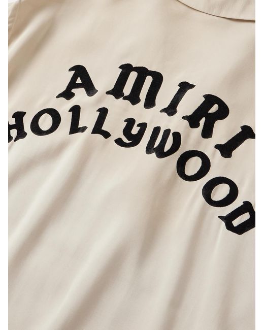 Amiri Natural Hollywood Print Bowling Shirt for men