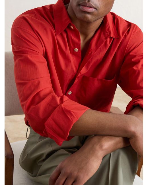 Auralee Red Cotton-poplin Shirt for men