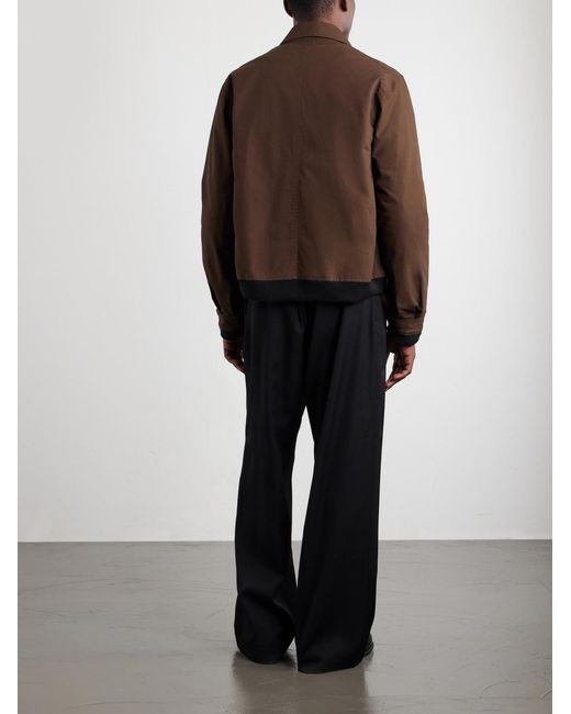 Sacai Brown Reversible Nylon Bomber Jacket for men