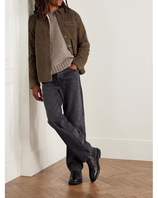 James Perse Brown Fleece-lined Cotton-blend Corduroy Shirt Jacket for men