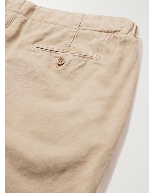Loro Piana Natural Straight-Leg Cotton-Blend Bermuda Shorts for men