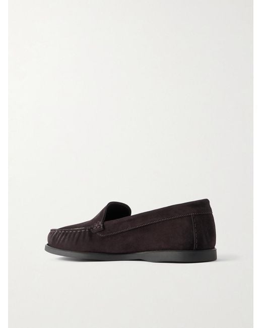 Saman Amel White City Suede Loafers for men