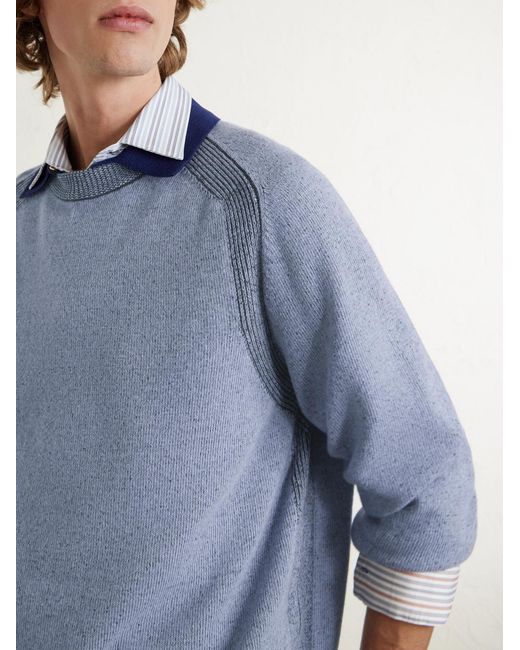 Ribbed Wool Sweater di Paul Smith in Blue da Uomo