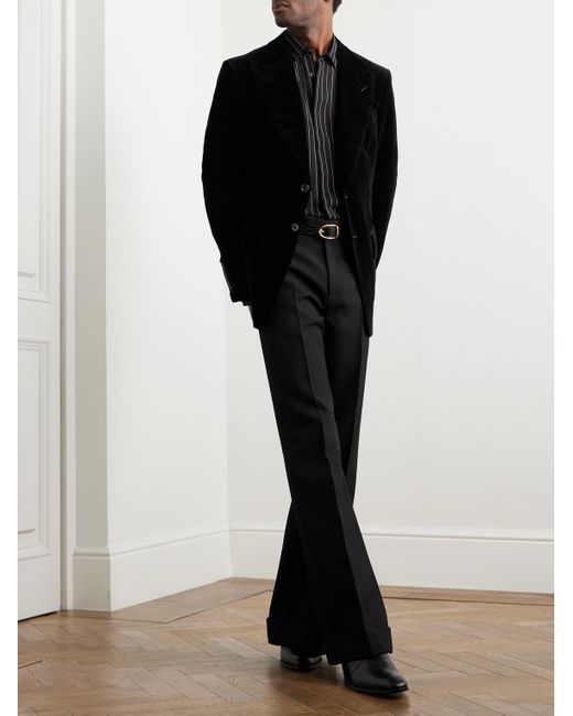 Tom Ford Black Atticus Slim-fit Cotton-velvet Blazer for men