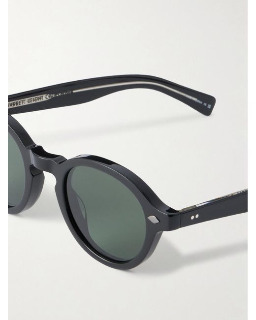Garrett Leight Black Flipper Round-Frame Acetate Sunglasses for men